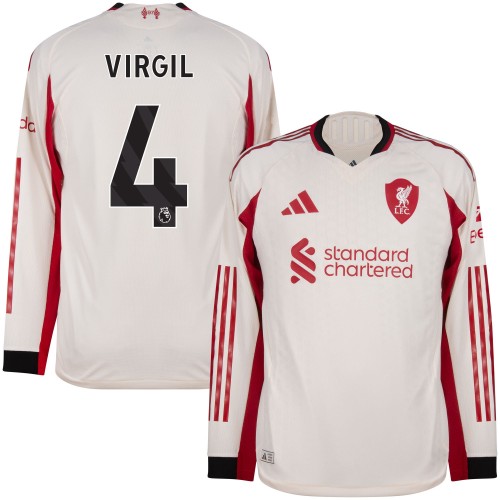 Liverpool Bortatröja Virgil 4 2025–2026 Långärmad Liverpool Bortatröja Virgil 4 2025–2026 Långärmad